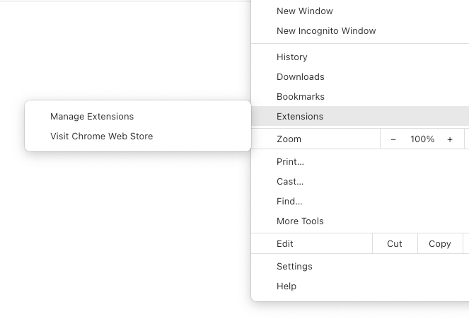 browser manage extension disable extension