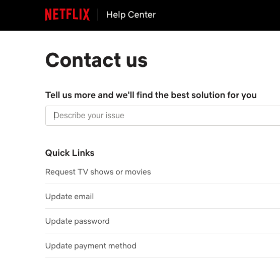 contact netflix help support center